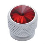 Chrome Bolt Head With Red Crystal (Card of 4)