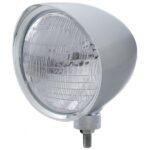 Chrome "Chopper" Headlight With Smooth Visor 6014 Bulb
