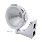 Chrome Classic Headlight H4 Bulb & LED Turn Signal - Clear Lens - Image 4