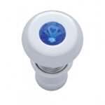 Chrome Deluxe Cigarette Lighter With Blue Crystal