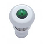 Chrome Deluxe Cigarette Lighter With Green Crystal