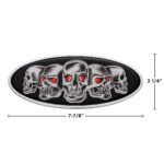 Chrome Die Cast Skull Emblem - Black - Image 7
