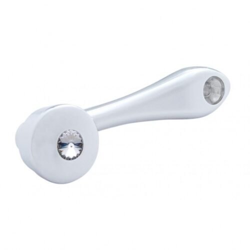 Chrome Die-Cast Window Crank With 16-Spline 7/16” OD Adapter - Clear Crystal