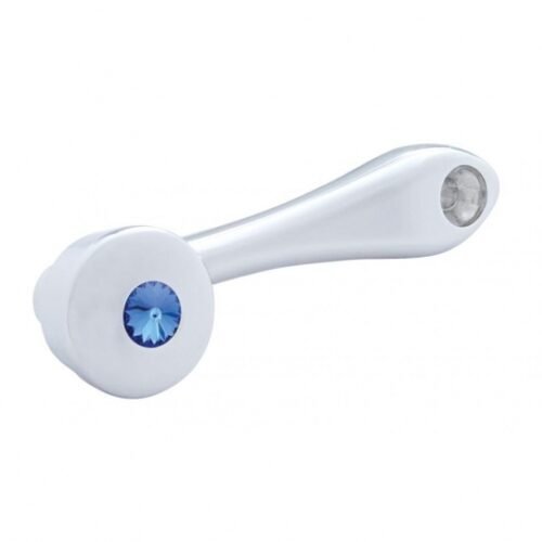 Chrome Die-Cast Window Crank With 3/8” Square Adapter - Blue Crystal