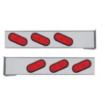 Chrome Flange Mount Rear Light Bar With Six Oval Lights & Grommets