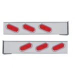 Chrome Flange Mount Rear Light Bar With Six Oval Lights & Visors