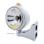Chrome Guide 682-C Headlight H4 With 10 Amber LED & Dual Mode LED Signal - Amber Lens - Image 4