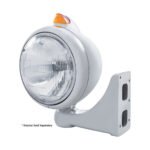 Chrome Guide 682-C Headlight H6024 & Original Style LED Signal - Amber Lens - Image 3