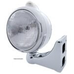 Chrome Guide 682-C Style Headlight H6024 & LED Turn Signal - Clear Lens - Image 2