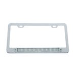Chrome License Plate Frame With 10 LED 9" Light Bar - White LED/Clear Lens - Image 2
