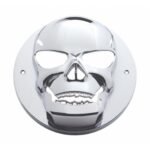 Chrome Plastic Skull Light Cover For 4” Round Grommet Mount Light