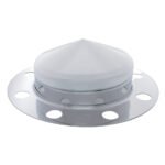 Chrome Pointed Front Axle Cover 3PC Kit For 33mm Nut Cover - Steel/Aluminum Wheel (8 Hole)