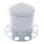 Chrome Pointed Rear Axle Cover 3PC Kit For 1-1/2" Nut Cover - Aluminum Wheel