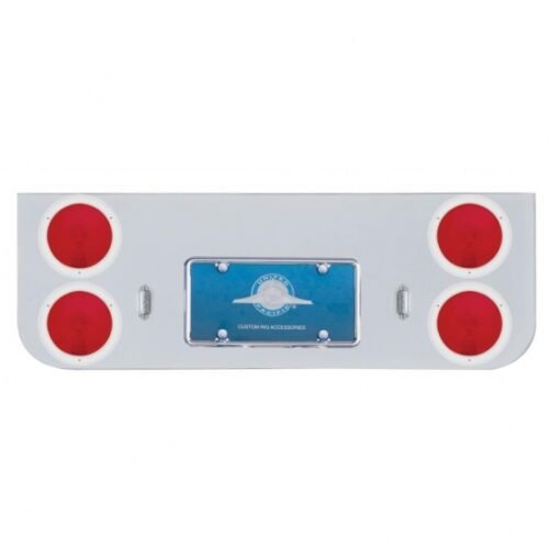 Chrome Rear Center Panel With Four 4" Lights & Stainless Bezels