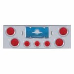 Chrome Rear Center Panel With Four 4" Lights & Three 2-1/2" Lights & Bezels