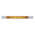 Chrome Top Mud Flap Plate With 11 LED 17" Light Bar - Amber LED/Amber Lens (Each)