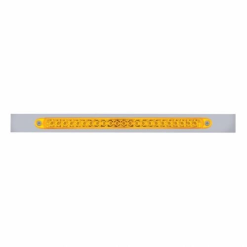 Chrome Top Mud Flap Plate With 23 LED 17" Reflector Light Bar - Amber LED/Amber Lens (Each)