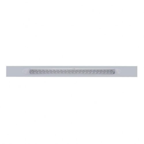 Chrome Top Mud Flap Plate With 23 LED 17" Reflector Light Bar - Red LED/Clear Lens (Each)