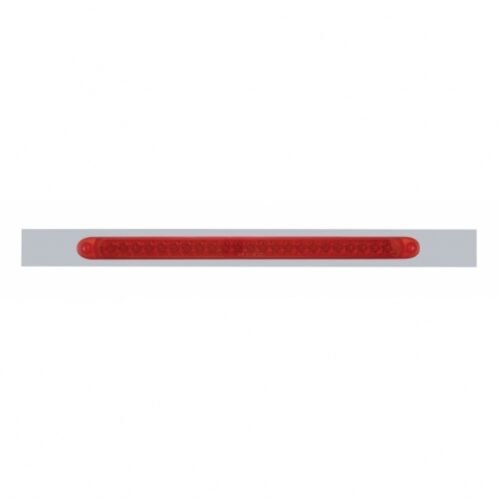 Chrome Top Mud Flap Plate With 23 LED 17" Reflector Light Bar - Red LED/Red Lens (Each)