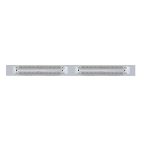 Chrome Top Mud Flap Plate With Four 10 LED 9" Light Bars - Red LED/Clear Lens (Each)