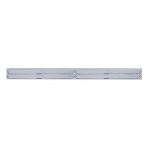 Chrome Top Mud Flap Plate With Four 14 LED 12" Light Bars - Red LED/Chrome Lens (Each)