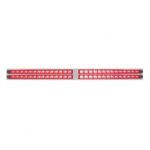 Chrome Top Mud Flap Plate With Four 14 LED 24" Light Bars - Red LED/Red Lens (Each)