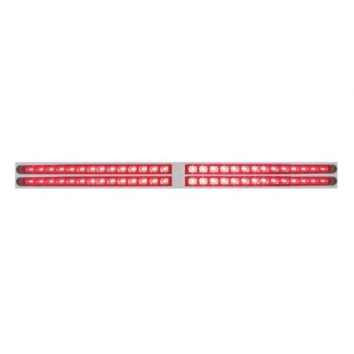 Chrome Top Mud Flap Plate With Four 14 LED 24" Light Bars - Red LED/Red Lens (Each)