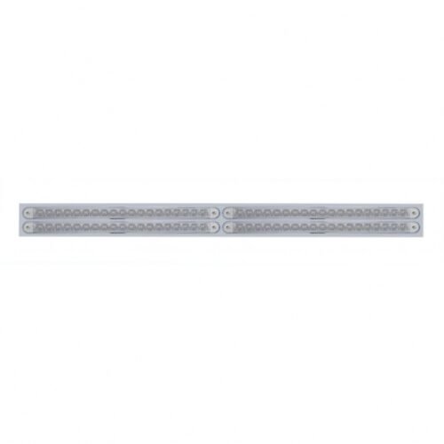 Chrome Top Mud Flap Plate With Four 19 LED 12" Reflector Light Bars - Red LED/Clear Lens (Each)