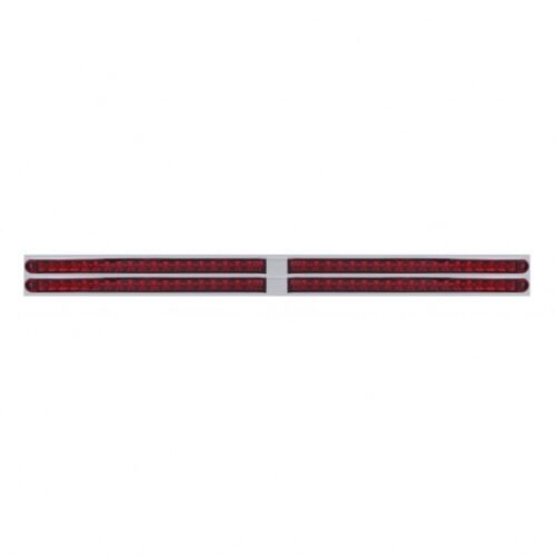 Chrome Top Mud Flap Plate With Four 19 LED 24" Reflector Light Bars - Red LED/Red Lens (Each)