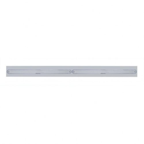 Chrome Top Mud Flap Plate With Two 14 LED 12" Light Bars - Red LED/Chrome Lens (Each)