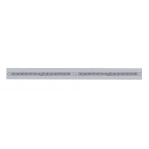 Chrome Top Mud Flap Plate With Two 14 LED 12" Light Bars - Red LED/Clear Lens (Each)