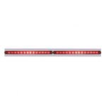 Chrome Top Mud Flap Plate With Two 14 LED 12" Light Bars - Red LED/Red Lens (Each)