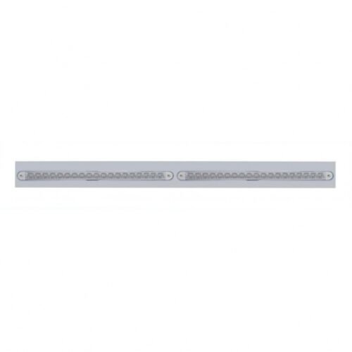 Chrome Top Mud Flap Plate With Two 19 LED 12" Reflector Light Bars - Red LED/Clear Lens (Each)