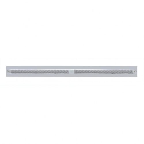 Chrome Top Mud Flap Plate With Two 19 LED 24" Reflector Light Bars - Red LED/Clear Lens (Each)