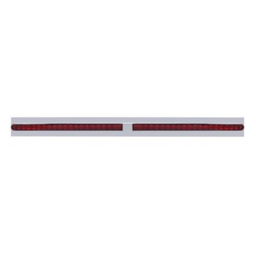 Chrome Top Mud Flap Plate With Two 19 LED 24" Reflector Light Bars - Red LED/Red Lens (Each)