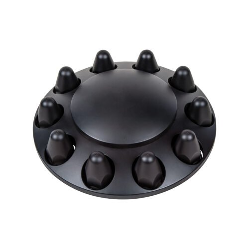 Dome Front Axle Cover With 1-1/2" Push-On Nut Covers - Matte Black (Color Box)