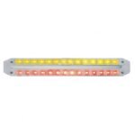 Dual 14 LED 12" Light Bars - Amber & Red LED/Chrome Lens