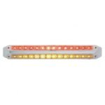 Dual 14 LED 12" Light Bars - Amber & Red LED/Clear Lens