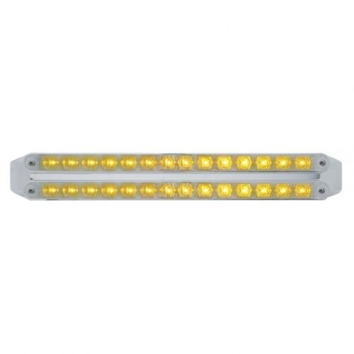 Dual 14 LED 12" Turn Signal Light Bars - Amber LED/Chrome Lens