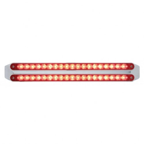 Dual 19 LED 12" Reflector Light Bars (Stop, Turn & Tail) - Red LED/Red Lens