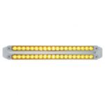 Dual 19 LED 12" Reflector Turn Signal Light Bars - Amber LED/Clear Lens