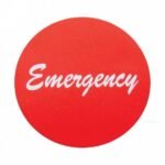 "Emergency" Aluminum Air Valve Knob Sticker Only - Red