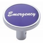"Emergency" Long Air Valve Knob - Purple Aluminum Sticker
