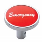 "Emergency" Long Air Valve Knob - Red Aluminum Sticker