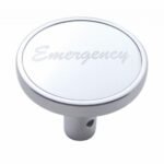 "Emergency" Long Air Valve Knob - Silver Aluminum Sticker