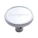 "Emergency" Short Air Valve Knob - Silver Aluminum Sticker