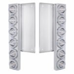 FL SS Front Air Cleaner Bracket W/12X 9 LED 2" Beehive Lights & Bezels -Amber LED/Clear Lens