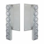 FL SS Front Air Cleaner Bracket W/12X 9 LED 2" Lights & Bezels -Amber LED/Clear Lens