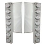 FL SS Front Air Cleaner Bracket With 12X 11 LED Watermelon Lights & Bezels -Amber LED/Clear Lens