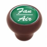 "Fan/Air" Wood Deluxe Dash Knob - Green Glossy Sticker